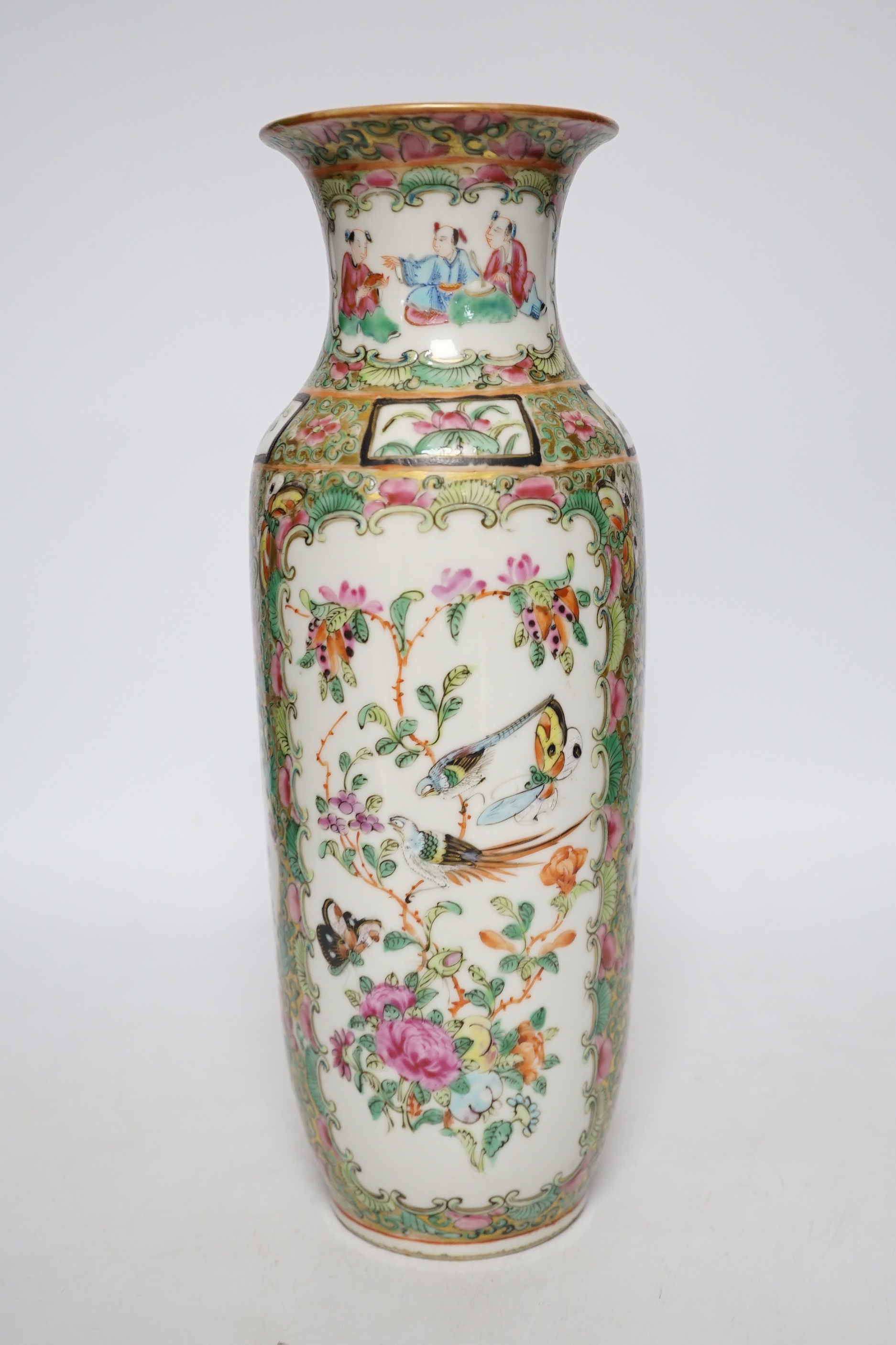 A 19th century Chinese famille rose vase, 30cm